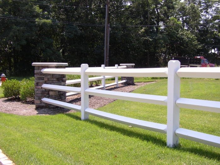White Painted Post and Rail Fencing