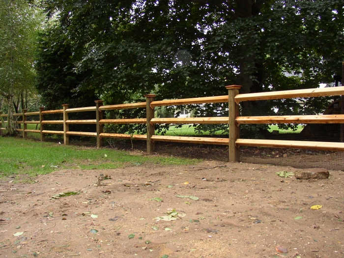 Diamond Post and Rail Fencing with Yard Guard Attached