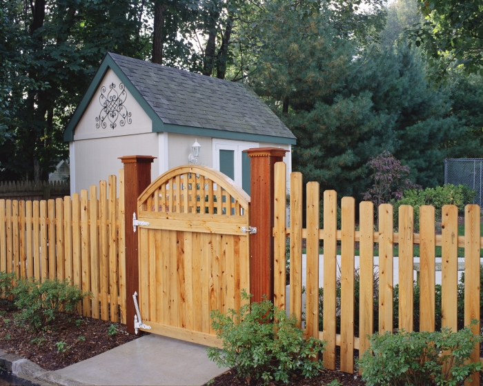 White Cedar Fence Style #109 W. Custom Gate and Posts