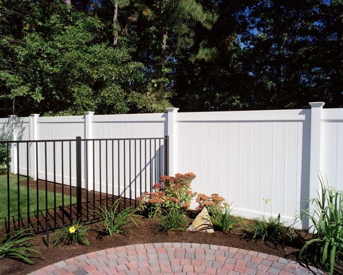 PVC Style #908 W. Aluminum Estate Fence Ascot (2 Rail) 