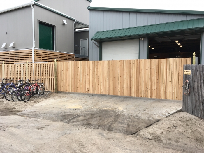 Aluminum Frame Cantilever Slide Gate with Custom Wood Attached